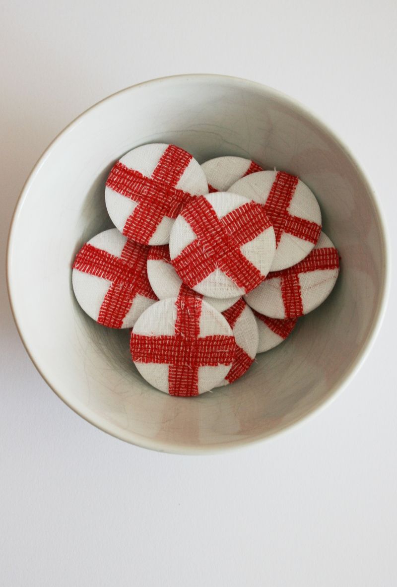 St George Flag Badges in Bowl 2