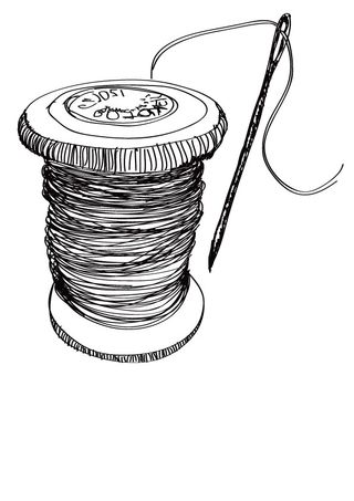 Needle,-thread-and-spool